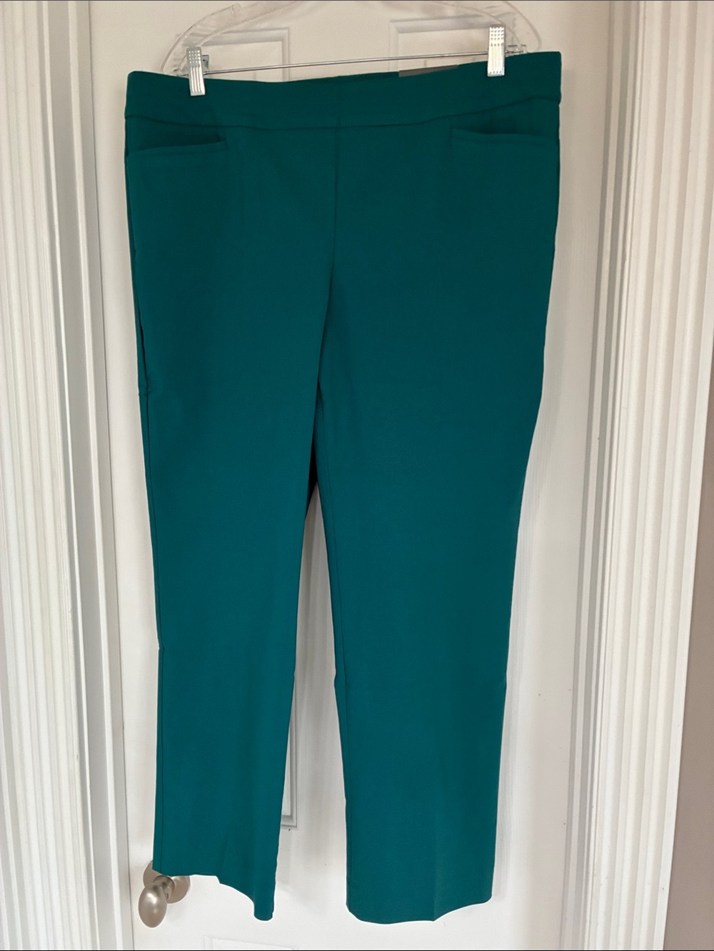 Chico's Teal Ankle-Length Straight Pants